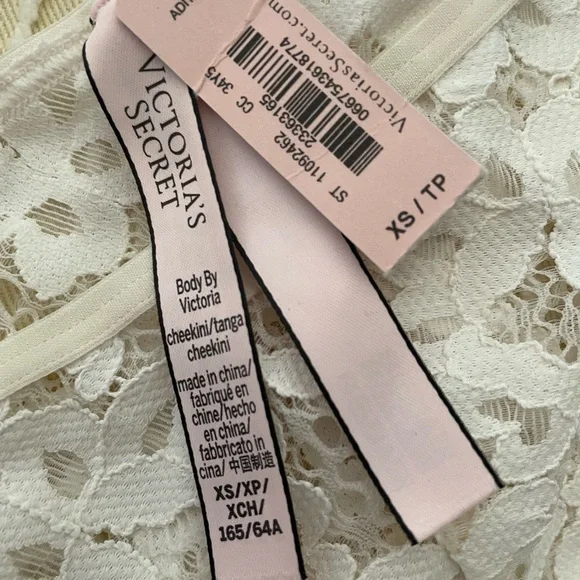 VICTORIA SECRET Cheekini fit, White Lace Pany,  XSmall, NWT - Picture 5 of 6